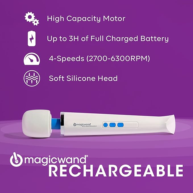Magic Wand Massager Rechargeable HV-270 – Cordless Multi-Function Variable-Speed Neck Massager with Soft Silicone Head - Personal Massagers for Women, Neck, Hand, Back, Muscle, and Head Massager